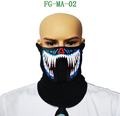 LED Luminous Flashing Face Mask Party Masks Light Up Dance Halloween Cosplay Masks