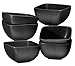 Bruntmor 26 Oz Black Porcelain Ceramic Square Soup Bowls with Handles, Soup Crocks Set of 6, Large Black Soup Bowls For Kitchen, Side Dish, Soup, Cereal, Ice Cream and Salad