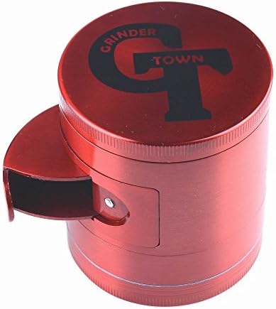 Tobacco Spice Herb Grinde with crank handle 4PCS - Grinder Town (red-side open)