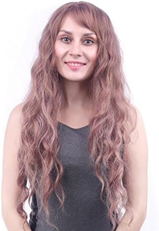 Rongron Women Fashion Lady Long Wavy Curly Full Wig Air Bang Water Wave Hair (purple)