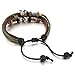 INBLUE Men,Women's Alloy Genuine Leather Bracelet Bangle Rope Cross Angel Wing Surfer Wrap Tribal Adjustable Fit 7~9 inch