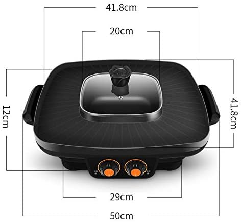 review UXZDX CUJUX Multifunctional Electric Barbecue Grill Smokeless Non Stick BBQ 2 Favor Hot Pot Grill 2 in 1 Multi Cooker