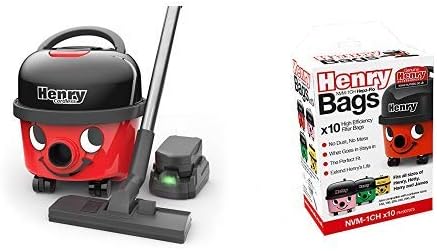 Numatic HVB160 Cordless Henry Cylinder Vacuum Cleaner + Henry NVM-1CH/907075 HepaFlo Vacuum Bags