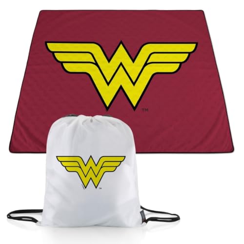 PICNIC TIME Wonder Woman Impresa Picnic Blanket, Lightweight Fleece Beach and O…
