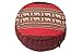 Kapok Dreams Zafu Round Meditation Cushion 100% Kapok, Red Elephants Thai Design Pillow