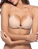 BILYCAT Strapless Bra, Adhesive Reusable Invisible Silicone Sticky Push-up Bra