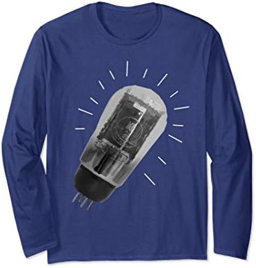 Unisex Vacuum Tube Amplifier Long Sleeve T-Shirt XL: Navy
