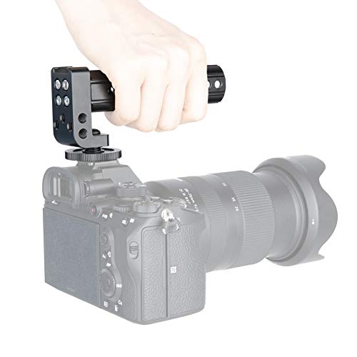 NICEYRIG Hot Shoe Top Cheese Handle Grip Mount for DSLR Camera Applicable for Panasonic GH5 GH4 Compatible with Sony A6400 A6500 A7Riii A7iii A7Sii - 086
