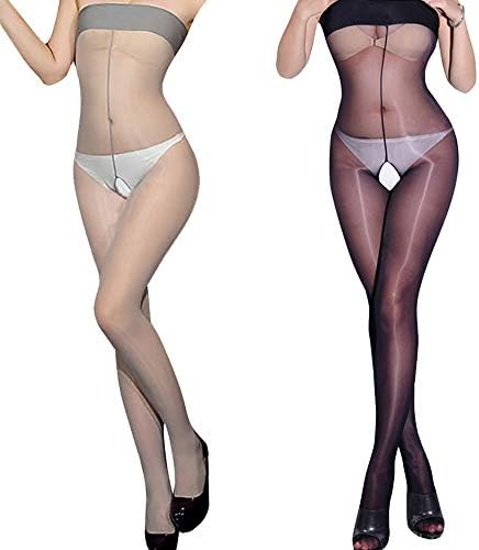 MILIAN Women's Crotchless Body Stocking - Off Shoulder Sheer Open Crotch Bodysuit