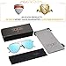 SOJOS Polarized Flat Mirror Lenses Sunglasses Classic Metal Double Bridge Glasses SJ1040 with Silver Frame/Blue Mirrored Polarized Lens