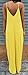 Bigyonger Women 's Loose Low V Neckline Spaghetti Straps Maxi Dress Beach Wear,Yellow,Large