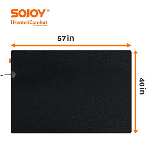 Sojoy 12V Heated Electric Car Blanket, 45 Minute Heating Timing Function, Easy Controller, Fleece Travel Throw for Car and RV-Great for Cold Black SJ734R073