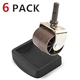 Yupeak Bed Stopper & Furniture Stopper - Caster Cups fits to All Wheels of Furniture, Sofas, Beds, Chairs - Furniture Cups Made up of Solid Silicone and Prevents Scratches 6 Pack（Black)
