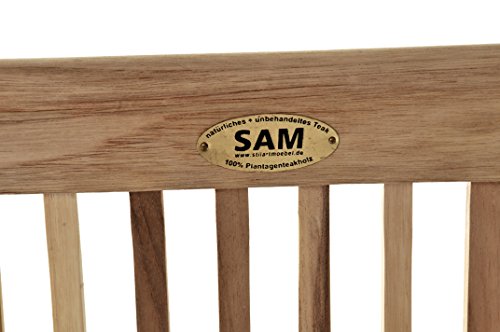 SAM Möbel Outlet Gartenschaukel Susana aus Teak Holz Schaukelbank hängende Bank Breite wetterbeständig und stabil geschliffen und naturbelassen braun 120 x 60 x 65 cm – Bild 5