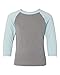 Next Level Youth CVC 3/4-Sleeve Raglan L ICE BL/ D HTR GR