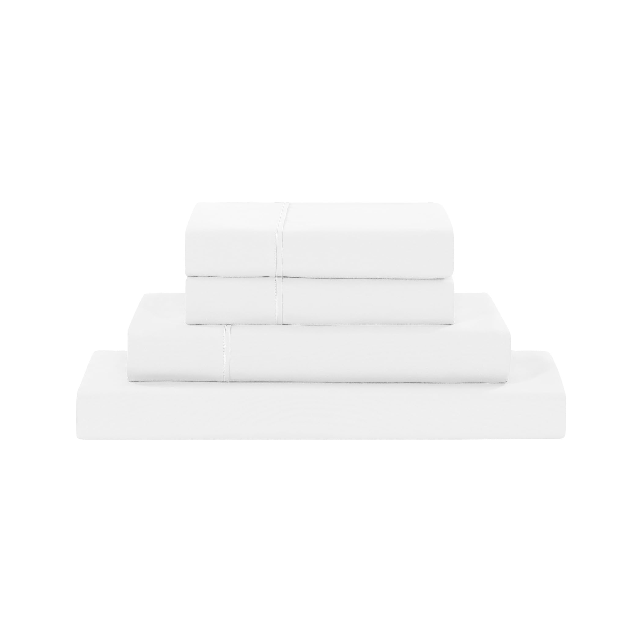 Photo 1 of Modern Threads Soft Microfiber Solid Sheets - Luxurious Microfiber Bed Sheets - Includes Flat Sheet, Fitted Sheet with Deep Pockets, & Pillowcases White Queen