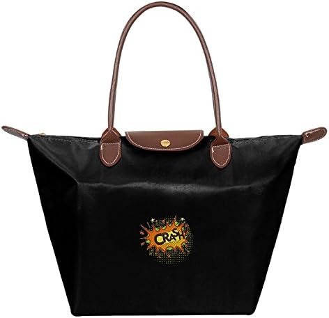Crash Women's Folding Dumpling Bag Folding Dumpling Handbag Nylon WaterProof Gripesack School Backpack Dumplings Type Shoulder Tote Bag Shoulder Bag