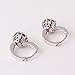 GULICX White Gold Tone Cubic Zirconia Heart Red Pierced Huggie Hoop Earrings Ruby Color Girl Gift
