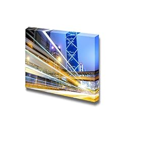 City Traffic at Night in Hong Kong Wall Decor