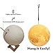 [Upgraded TapControl Version] 3D Printing Moon Lamp with Wooden Stand & Lanyard -Rechargeable LED Moon Light Table Desk Lamp, Lunar Night Light for Bedroom, Multi-Colors Lantern for Kids, Astronomers