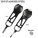 iMustech Camping Eating Utensils, 11 in 1 Multifunctional Tool, Multifunctional Spoon & Fork, Opener, Carabiner, Tableware Spoon Fork for Outdoor Camping, Multifunctional Hiking Survival Tool (Black)