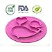 Deelish Baby Plate for Toddlers, Silicone Placemat for Kids, BPA Free, Non-Slip, 3 Compartments, Pink