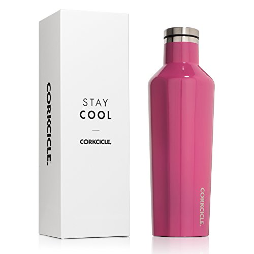 Corkcicle Canteen Classic Collection-Water Bottle & Thermos-Triple Insulated Shatterproof Stainless Steel, 16 oz, Gloss Pink