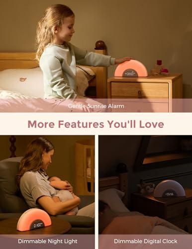 Momcozy Baby Sound Machine & Night Light – White Noise Machine with App Control, Sunrise Alarm, 34 Soothing Sounds – Sleep Trainer for Newborns & Toddlers, Travel Nursery Essential