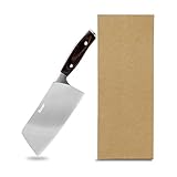 1Kuan 6.5 inch Vegetable Cleaver Stainless Steel Multipurpose Fruits Meat Cutter/Chopper/Butcher Professional Chef Knife for Home Kitchen