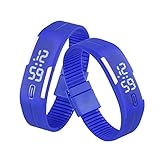 BestNow Unisex Rubber LED Watch Date Sports Bracelet Digital Wrist Watch (Blue)