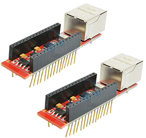TECNOIOT 2pcs ENC28J60 Ethernet Shield HR911105A Shield RJ45 Webserver Module