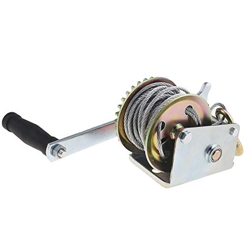 600Lbs Hand Winche with Safety Pawl and Mooring Hook, Fit for ATV Boat Trailer (8M Wirerope) - Image 5