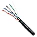 Vertical Cable Cat5e, 350 Mhz, UTP, UV Jacket, Outdoor, CMX, 1000ft, Black, Bulk Ethernet Cable, Wooden Spool