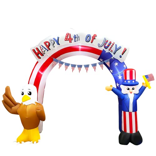 SEASONBLOW 8Ft Long 4th of July Inflatables Archway Outdoor Decorations