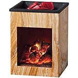 Collections Etc Unique Fireplace Electric Wax Warmer - Diffuses Favorite Scent and Displays Realistic Fire Burning