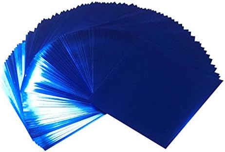 90 Sheets Pack 7.9x7.9inches Large Foil Color Origami Folding Paper, Metallic Color Paper (Blue)