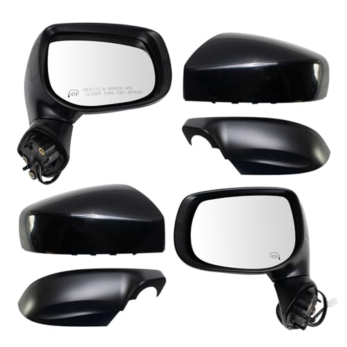 TRQ Driver and Passenger Side Power Heated Mirror Set Smooth Black Manual at Amazon