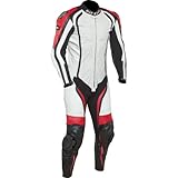 BILT Predator One-Piece Perforated Leather Motorcycle Suit - 48, Red/Black