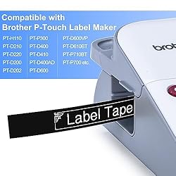 Replacement for Brother Label Maker Tape Black