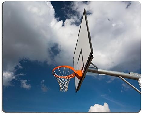 MSD Natural Rubber Gaming Mousepad IMAGE ID: 35026916 Basketball hoop against lovely blue summer sky with some fluffy white clouds