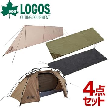 Amazon Co Jp Logo ロゴス ソロテント4点セット ツーリングテント セット ソロキャンパー 陣幕 プライバシー 間仕切り マット シート Sports