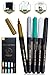 Rich Metallic Markers - 5 All-Purpose Markers for Smudge-Free, Fully Erasable Decoration of Wine Glasses, Mirrors, and Windows - with Microfiber Cleaning Cloth, eBook, and Printable Templates