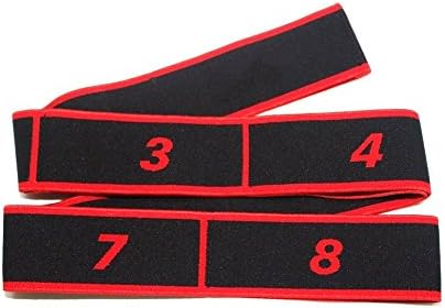 Latin Dance Elastic Stretch Belt Exercise Pull Strap Yoga Resistance Band New 2018, Perfect 8 Loops 35'' for Adults and Kids Unisex Latin,Ballet,Yoga,Pilates,Gymnastics (Red)