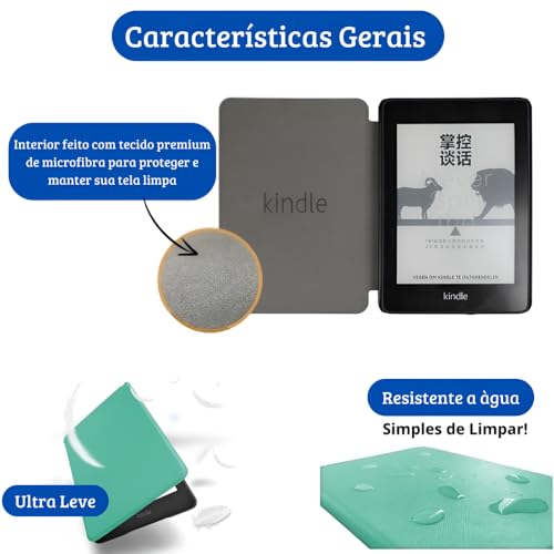 Capa Para Kindle 11ª Geração 2024 e 2022 (C2V2L3 e RS23CV) - Rígida - Sistema de Hibernação - Fechamento Magnético (Apricot Flower)