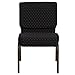 Flash Furniture HERCULES Series 21''W Stacking Church Chair in Black Dot Patterned Fabric - Gold Vein Frame