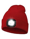 MELASA Unisex LED Beanie with Light, USB