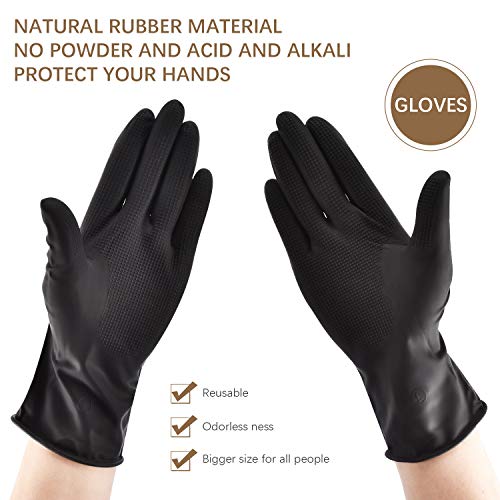 FaHaner Hair Dye Kit 6 Packs DIY Salon Tool Kit Hair Color Dye Brush Comb Dye Mixer Foldable Hair Tinting Bowl Ear Caps and Reusable Gloves for DIY Salon Set Hair Dye - Thumbnail 4