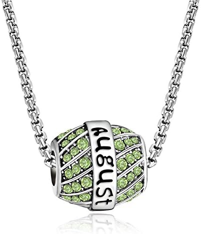 Forevereally Birthstone Charm Beads 12 Colors Jan-Dec Charm Beads Necklace for Women