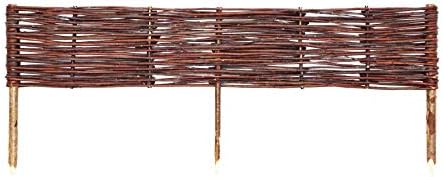 BOGATECO 10 x Willow Wooden Garden Edging Border Fence | 100 cm Long & 20 cm High | Perfect for Residential & Pond Fencing | Vegetable and Flower Bed Cover & Support for Vines | Made in Europe