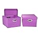 Household Essentials Fabric Storage Boxes with Lids and Handles